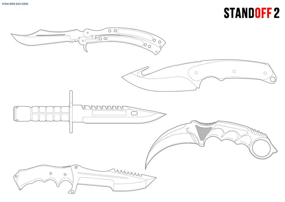 Как рисовать ножи standoff 2