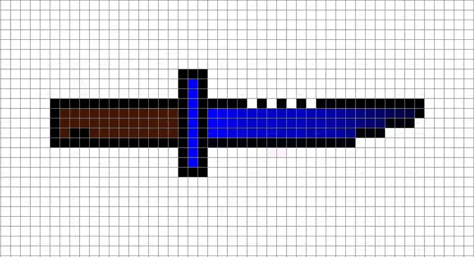 Как нарисовать нож по клеточкам