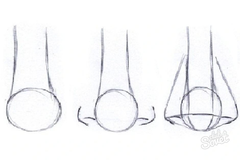 Как рисовать нос человека поэтапно