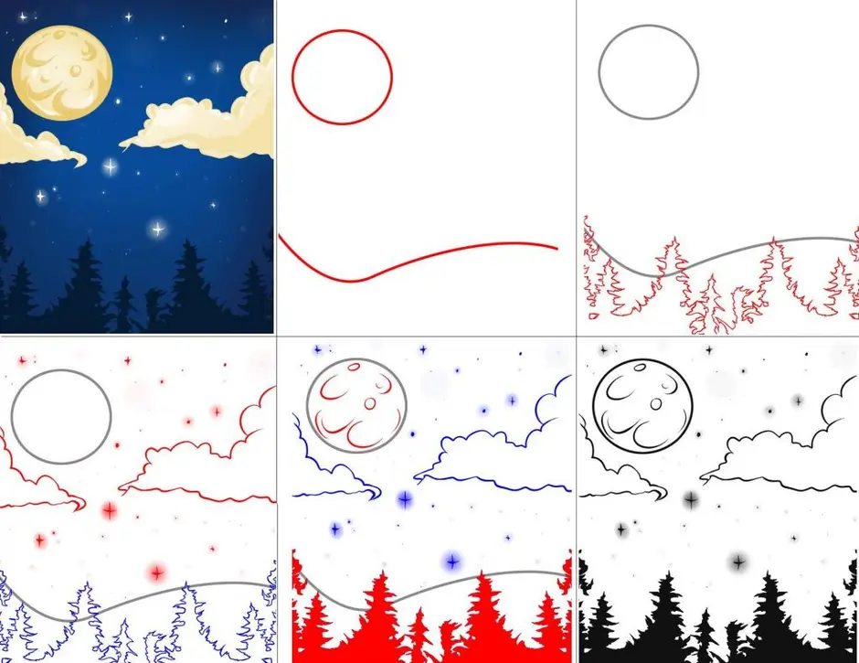Как рисовать звездное небо карандашом