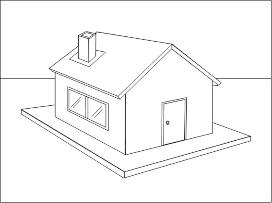 Как нарисовать объемный домик