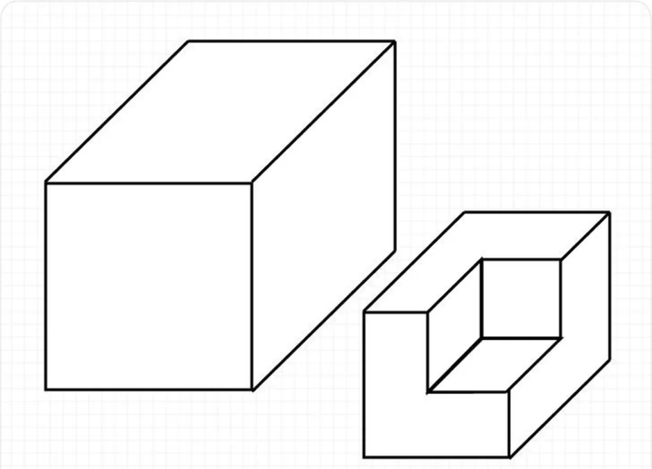 Как нарисовать три д куб