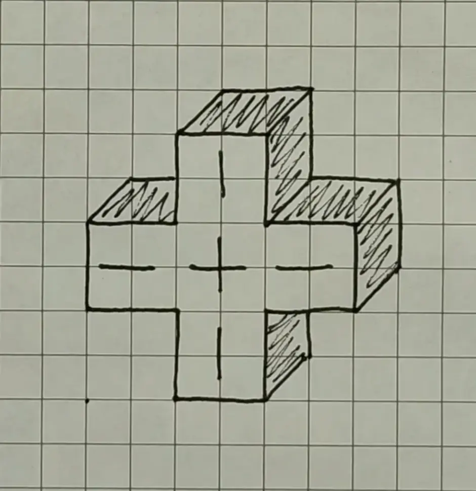 Крест 3д рисунок