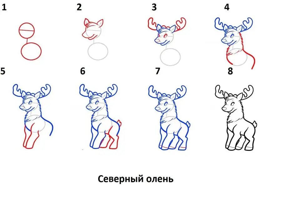 Как легко нарисовать оленя ребенку