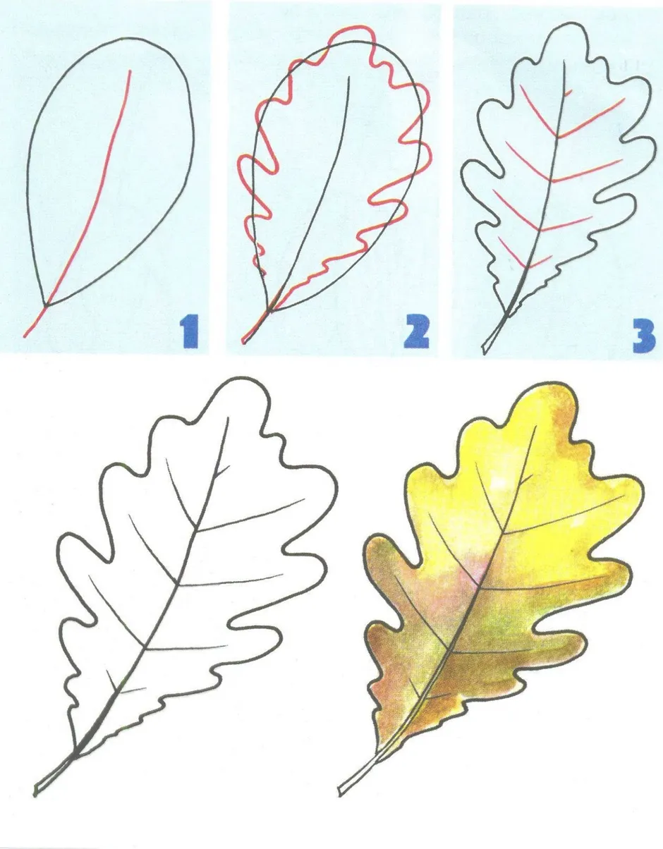 Как рисовать листок