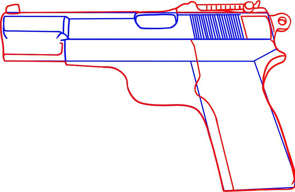 Как нарисовать пистолет