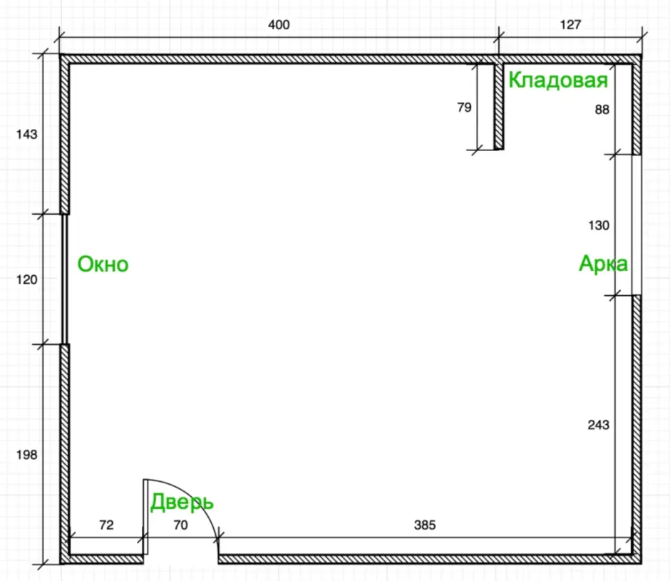Схематический план комнаты