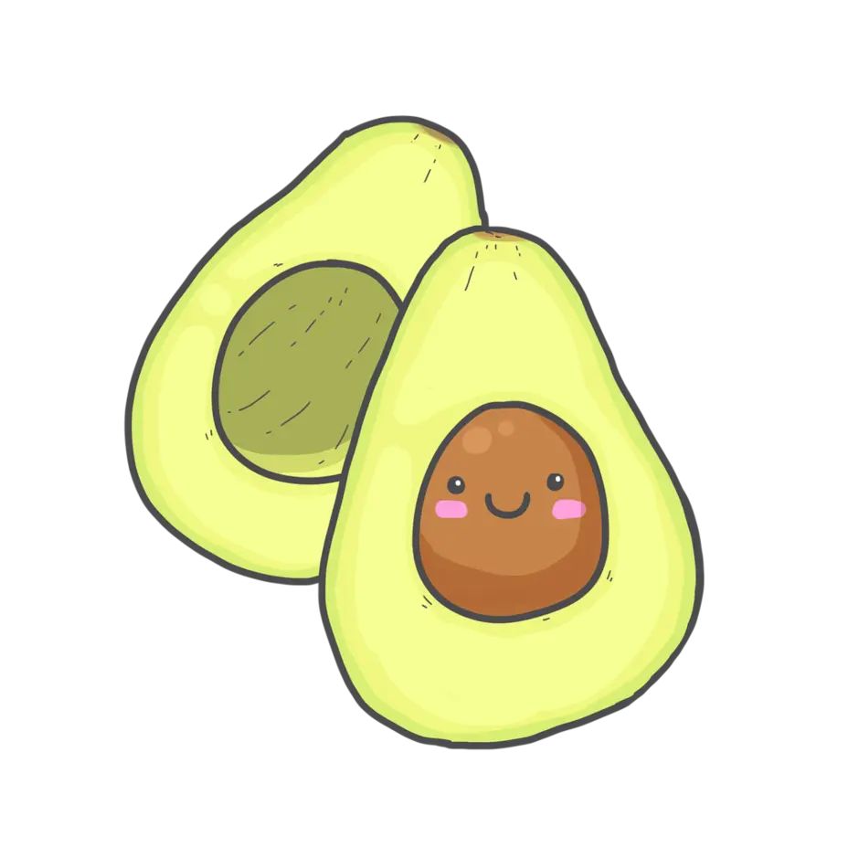 Рисунок авокадо для срисовки легкие