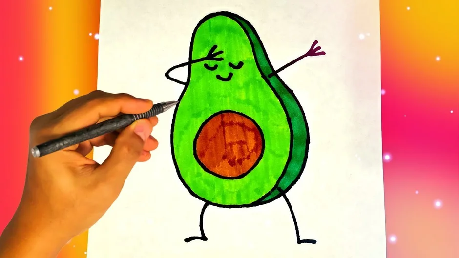 Рисунки для срисовки авокадо