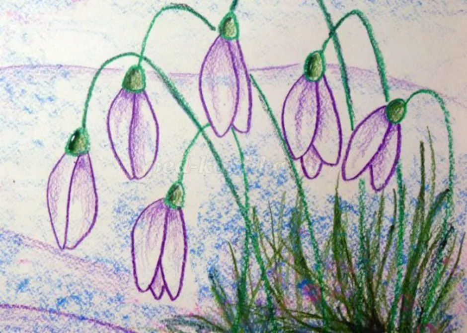 Нарисовать подснежник 1 класс. Рисование весенние цветы. Весенние цветы карандашом. Рисование с детьми подснежники. Рисование первоцветы.