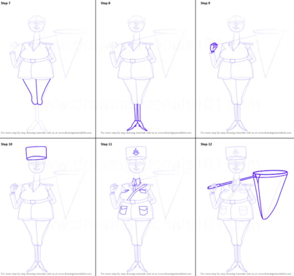 Как нарисовать полицейского поэтапно