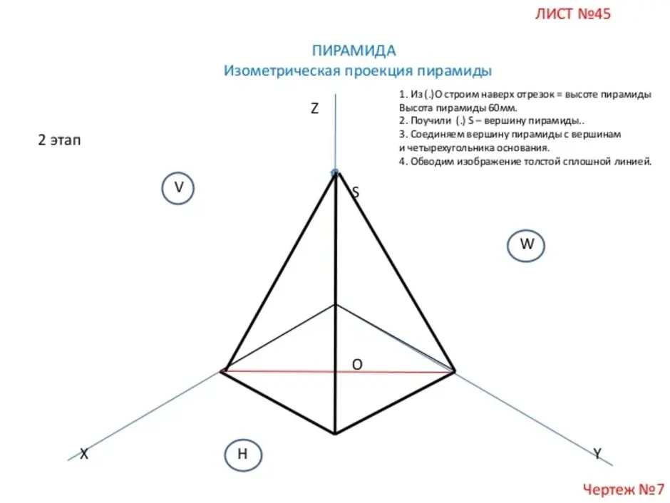 Трехгранная пирамида чертеж