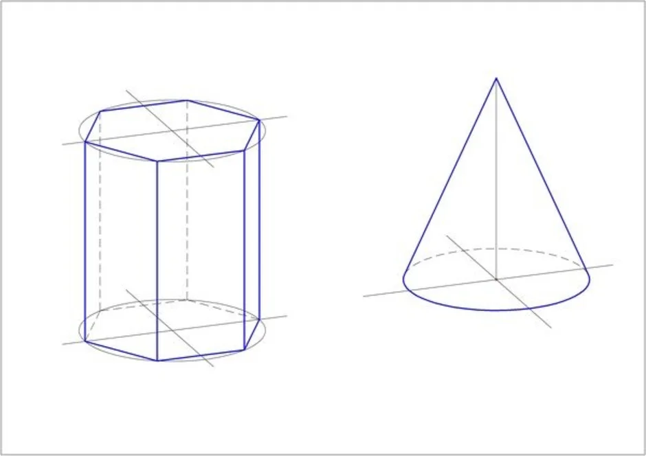 Шестиугольная призма рисунок построение