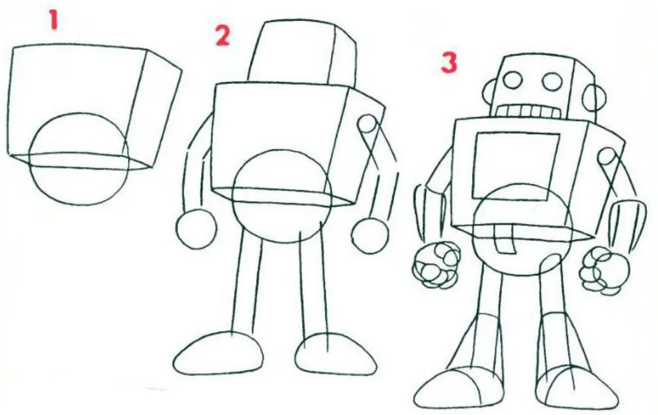 Как нарисовать робота по этапно