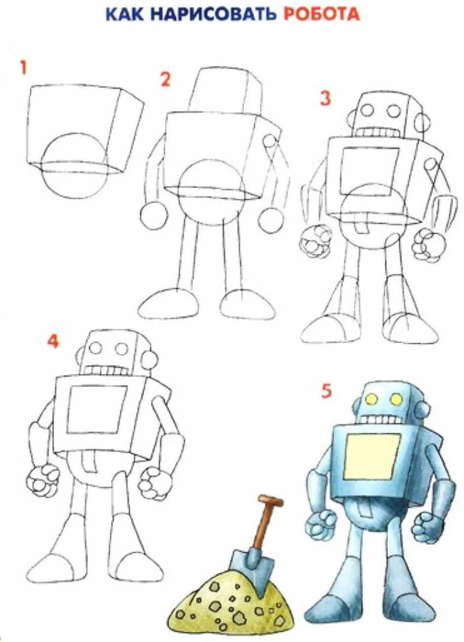Как рисовать персонажей из Жизнь и приключения робота-подростка карандашом поэтапно