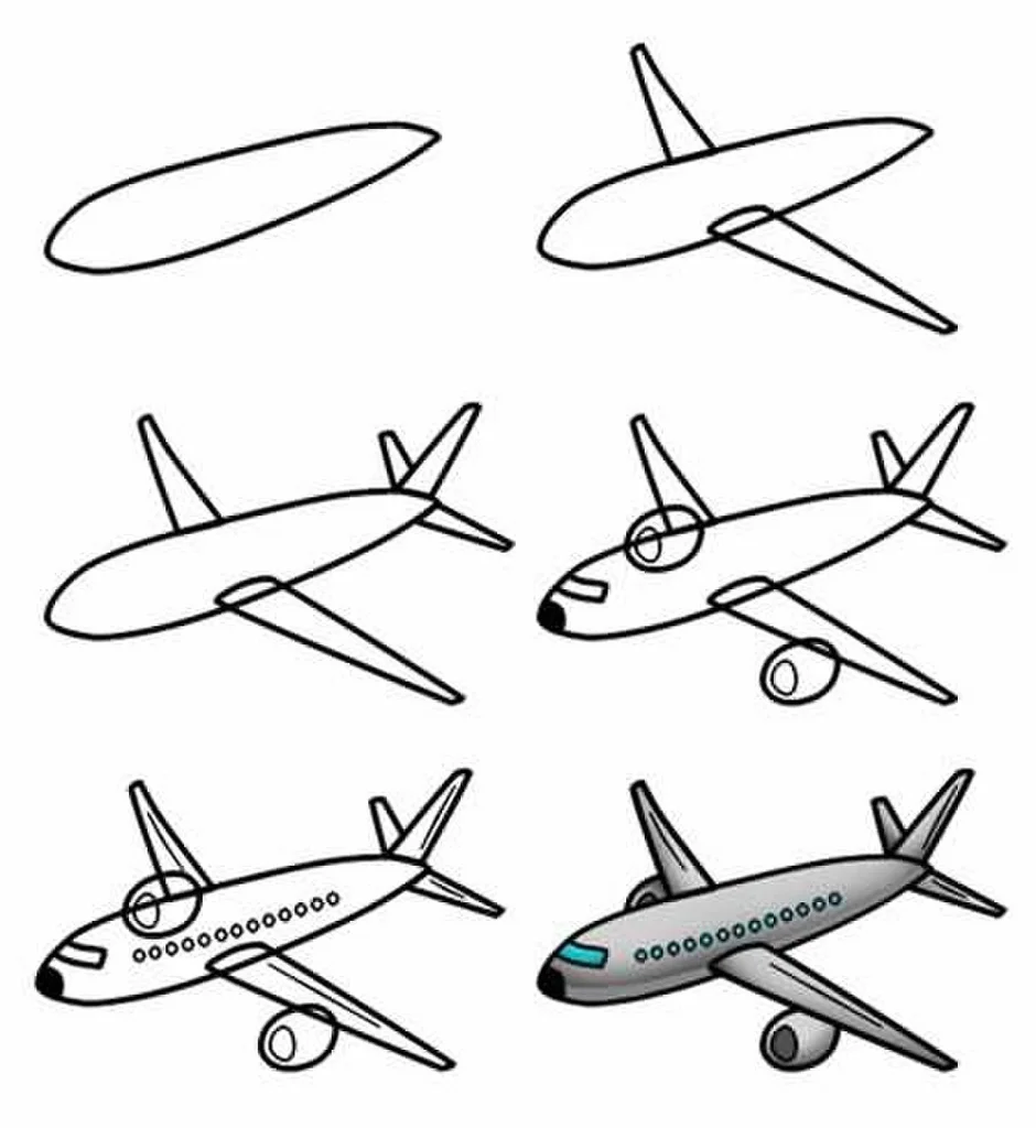 Рисунок самолета для детей 1 класса по окружающему