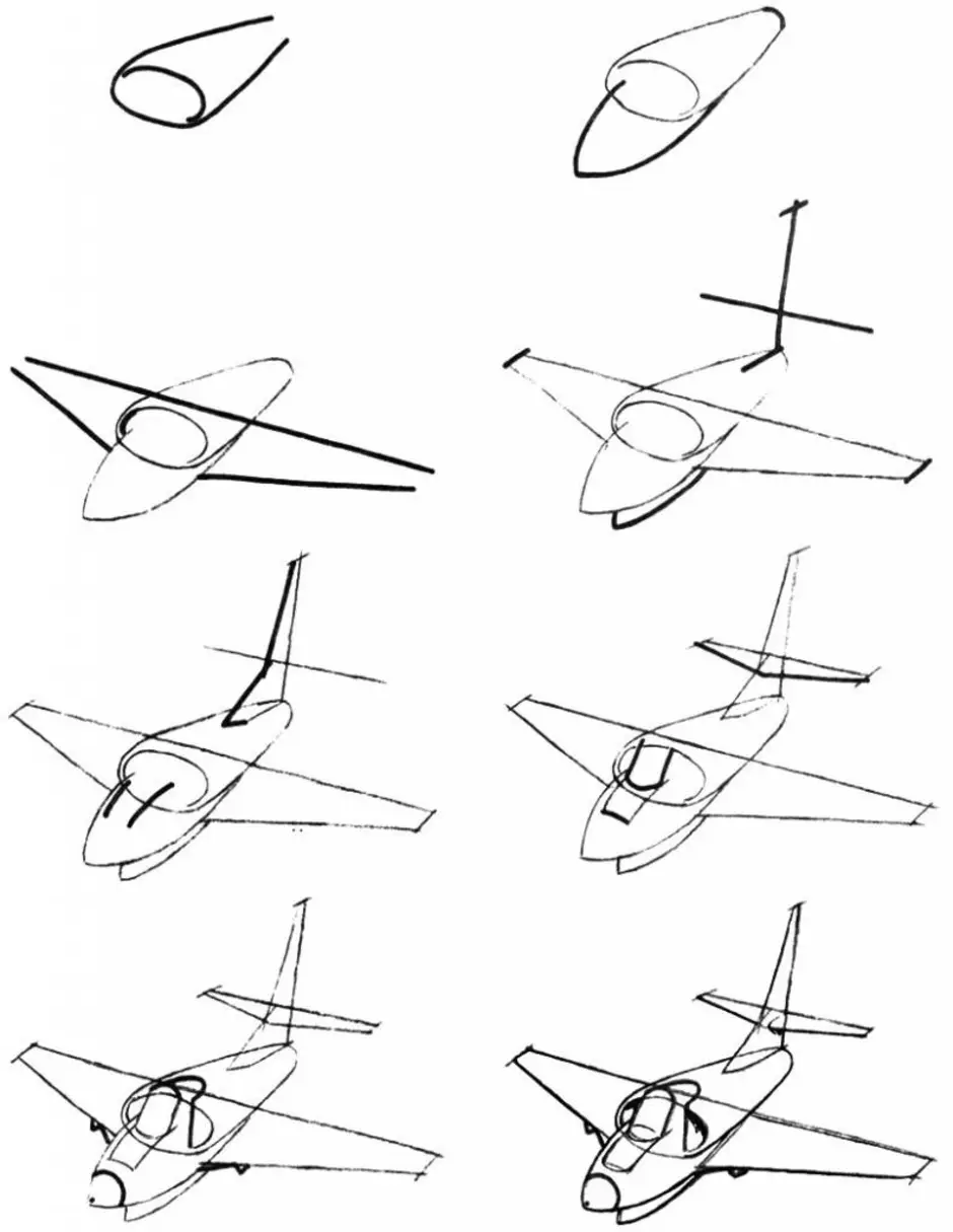 Как легко нарисовать самолет. Рисование самолет. Пошаговое рисование самолета. Самолет карандашом. Поэтапный рисунок самолета.