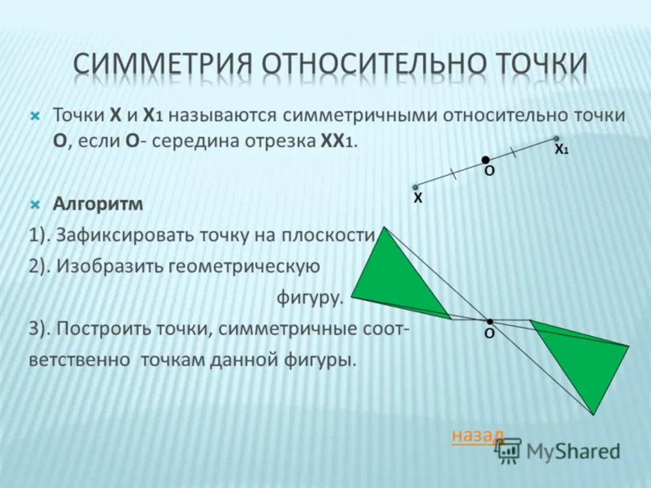 Фигура симметрична прямой. Симметрия относительно точки. Фигуры симметричные относительно точки. Построение симметрии относительно точки. Симметричность фигуры относительно точки.