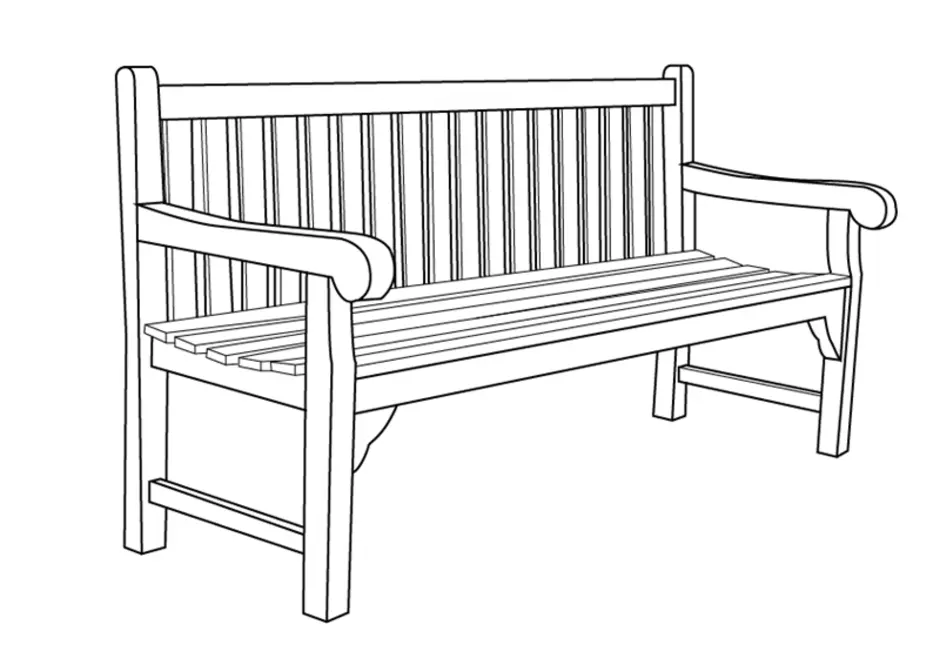 Как рисовать скамейку в парке