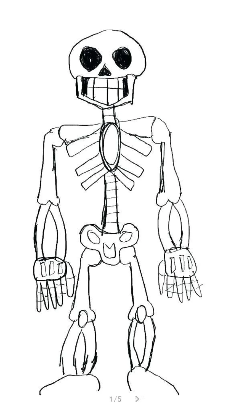 Скелет как нарисовать ребенку