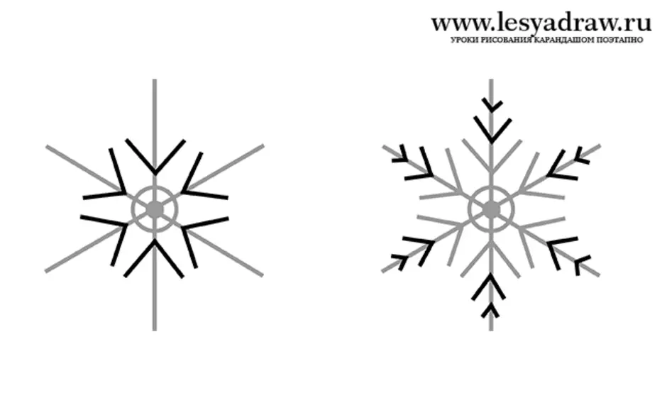 Как нарисовать снежинку просто