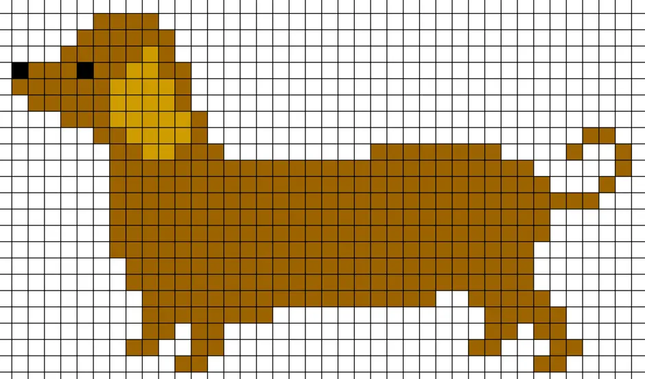 Как рисовать собаку по клеткам