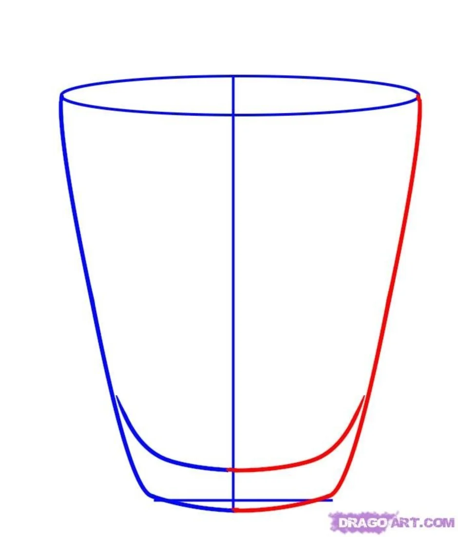 Как нарисовать стакан легко
