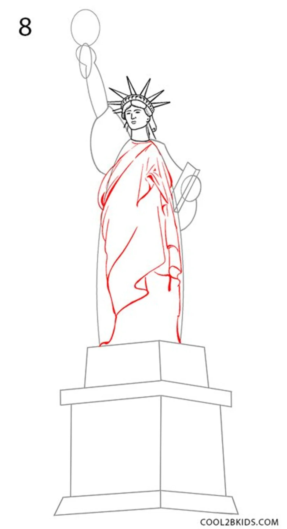 нарисовать статую свободы