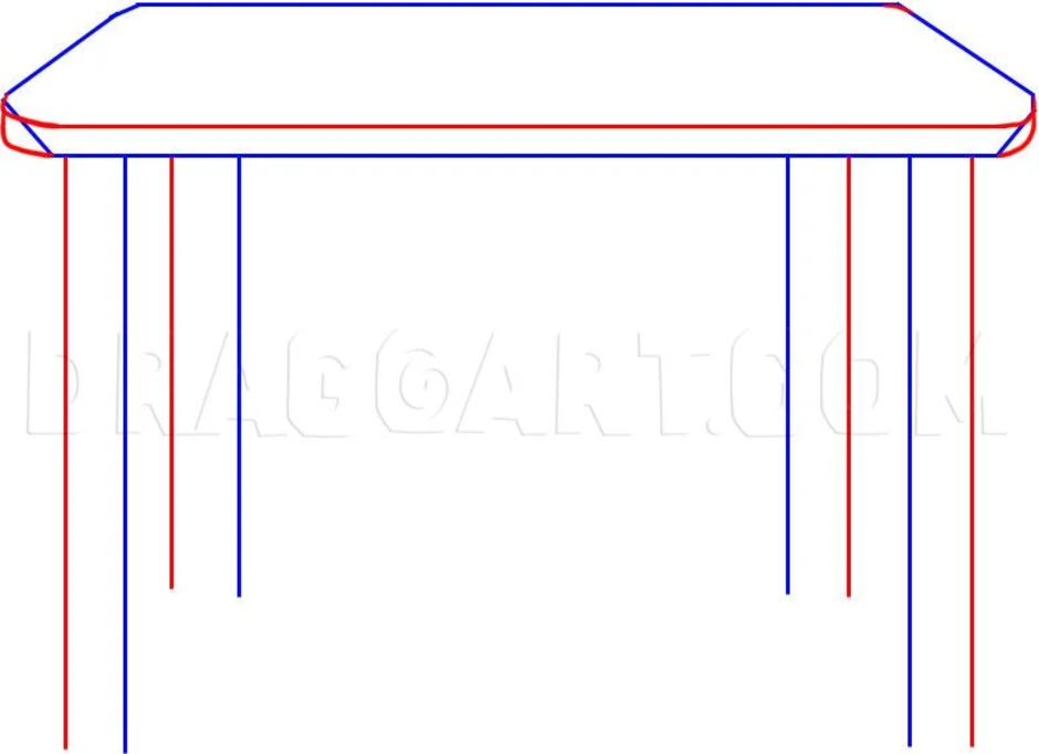 Схематический рисунок стола. Поэтапное рисование стола. Стол поэтапно карандашом. Стол сбоку рисунок. Нарисовать стол пошагово.
