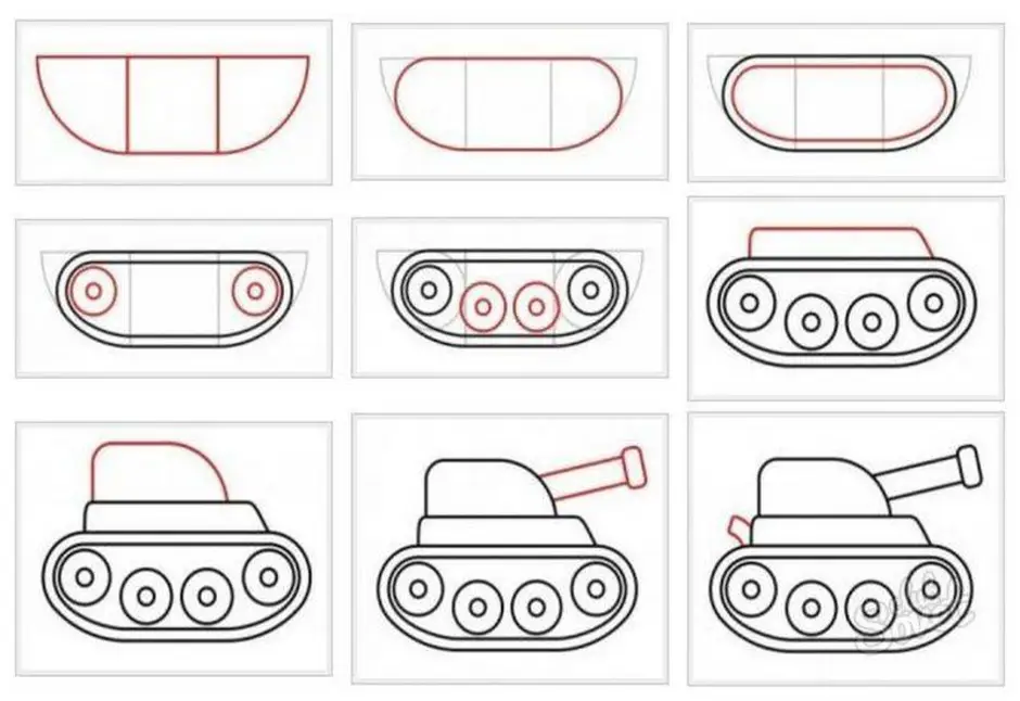 Как нарисовать танк ребенку 7