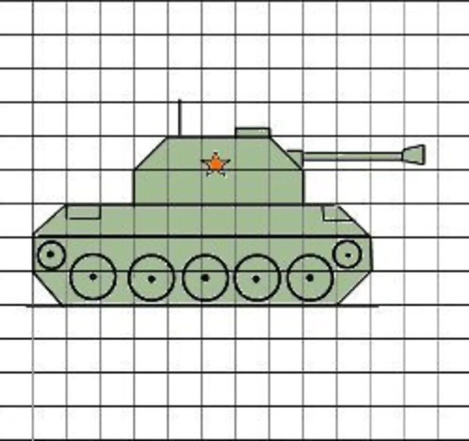 Картинки по клеточкам военные