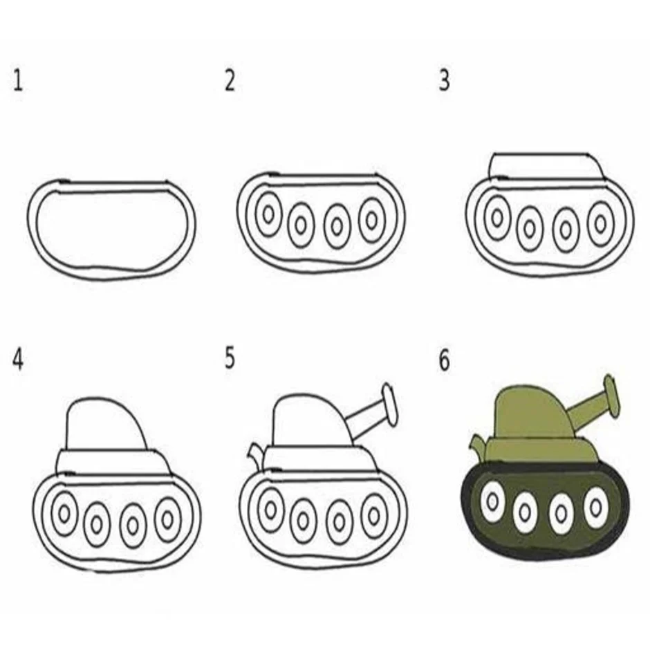 Как легко нарисовать танк ребенку 5 лет