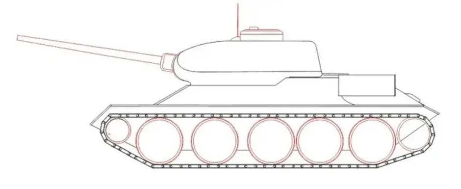 Нарисовать танк т 34 карандашом