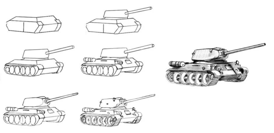 Т 34 рисовать легко