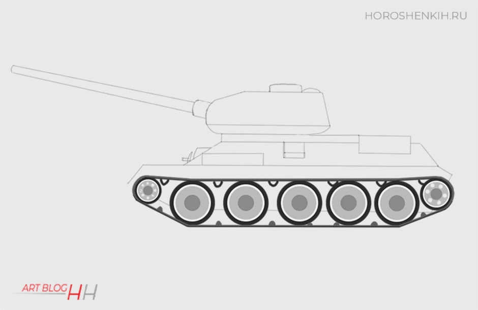 Картинки танка т34 для срисовки