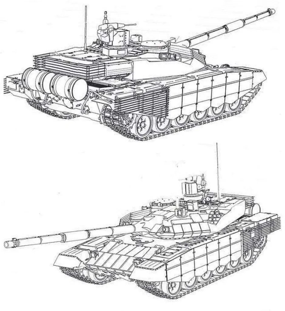 Танк т90 рисунок карандашом