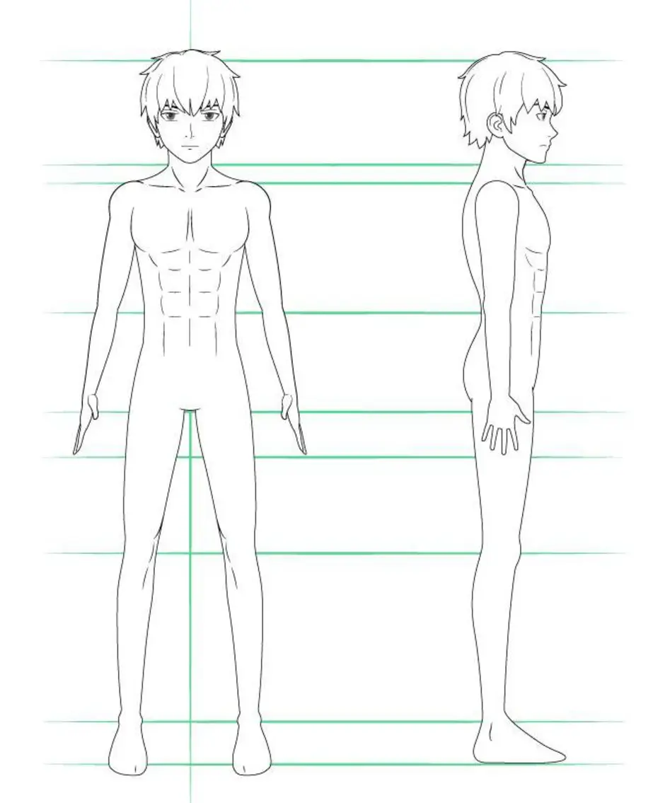 Как рисовать аниме парней в полный рост поэтапно для начинающих