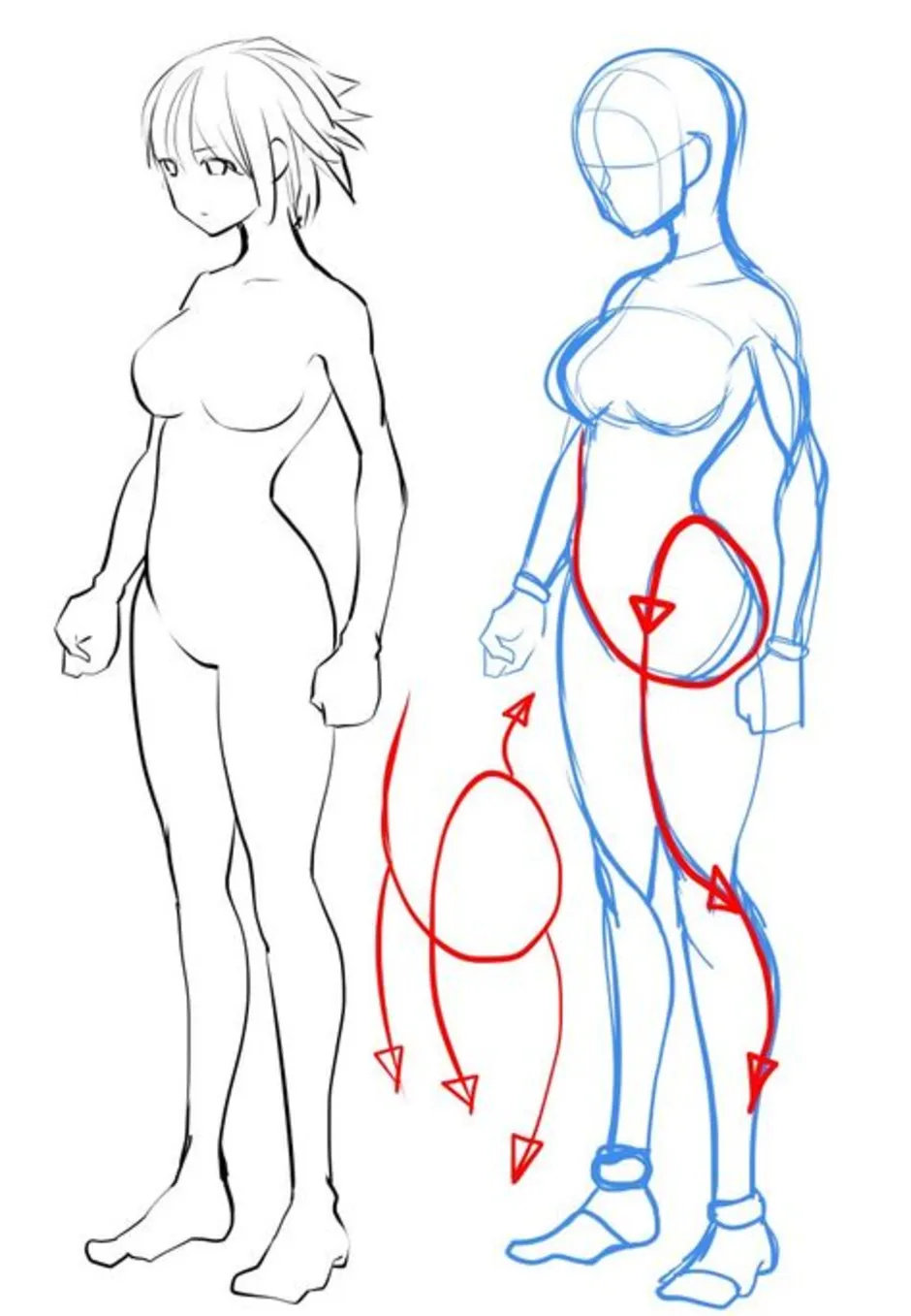 Как рисовать тело женщины аниме