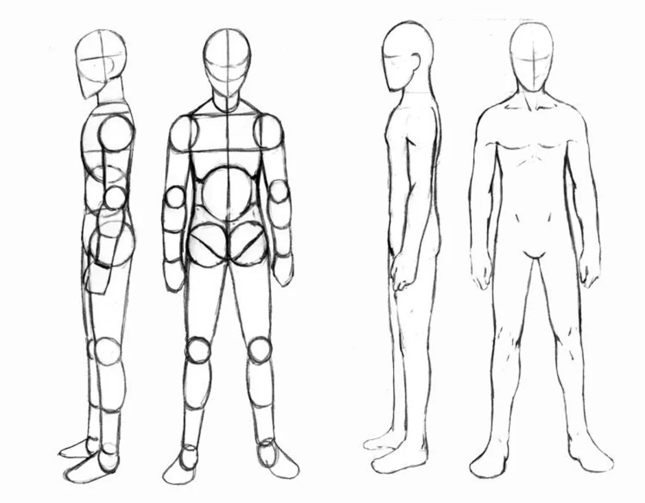 Как нарисовать тело человека в полный рост аниме