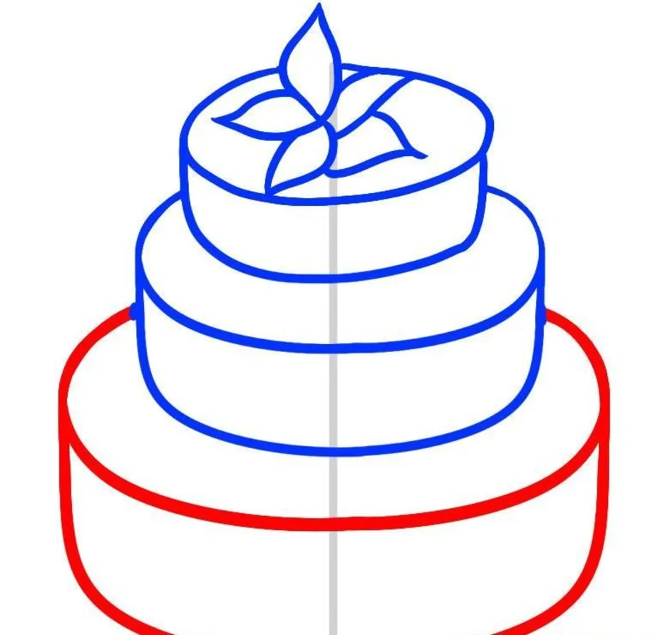 Торт красивый нарисовать