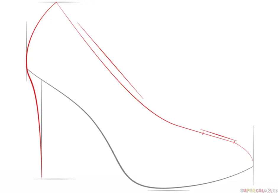 Как нарисовать туфли на каблуке