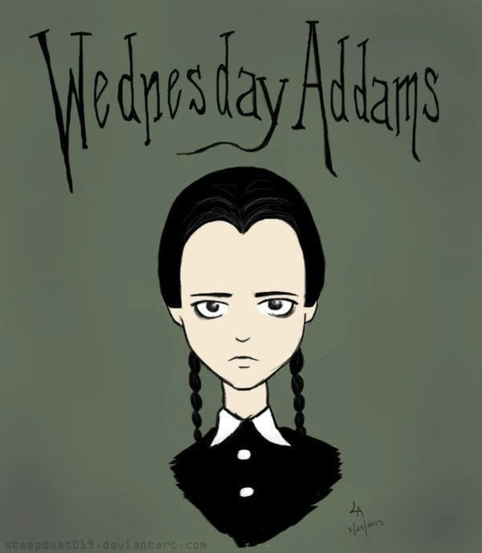 Как нарисовать wednesday addams