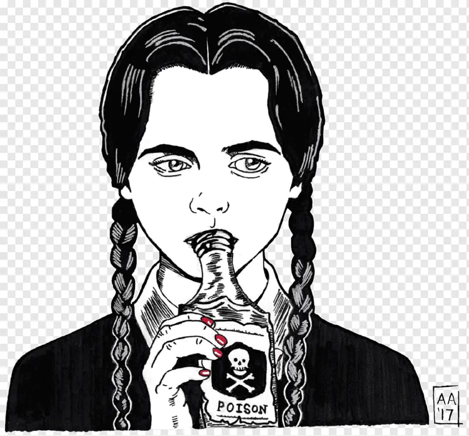 Как нарисовать wednesday addams