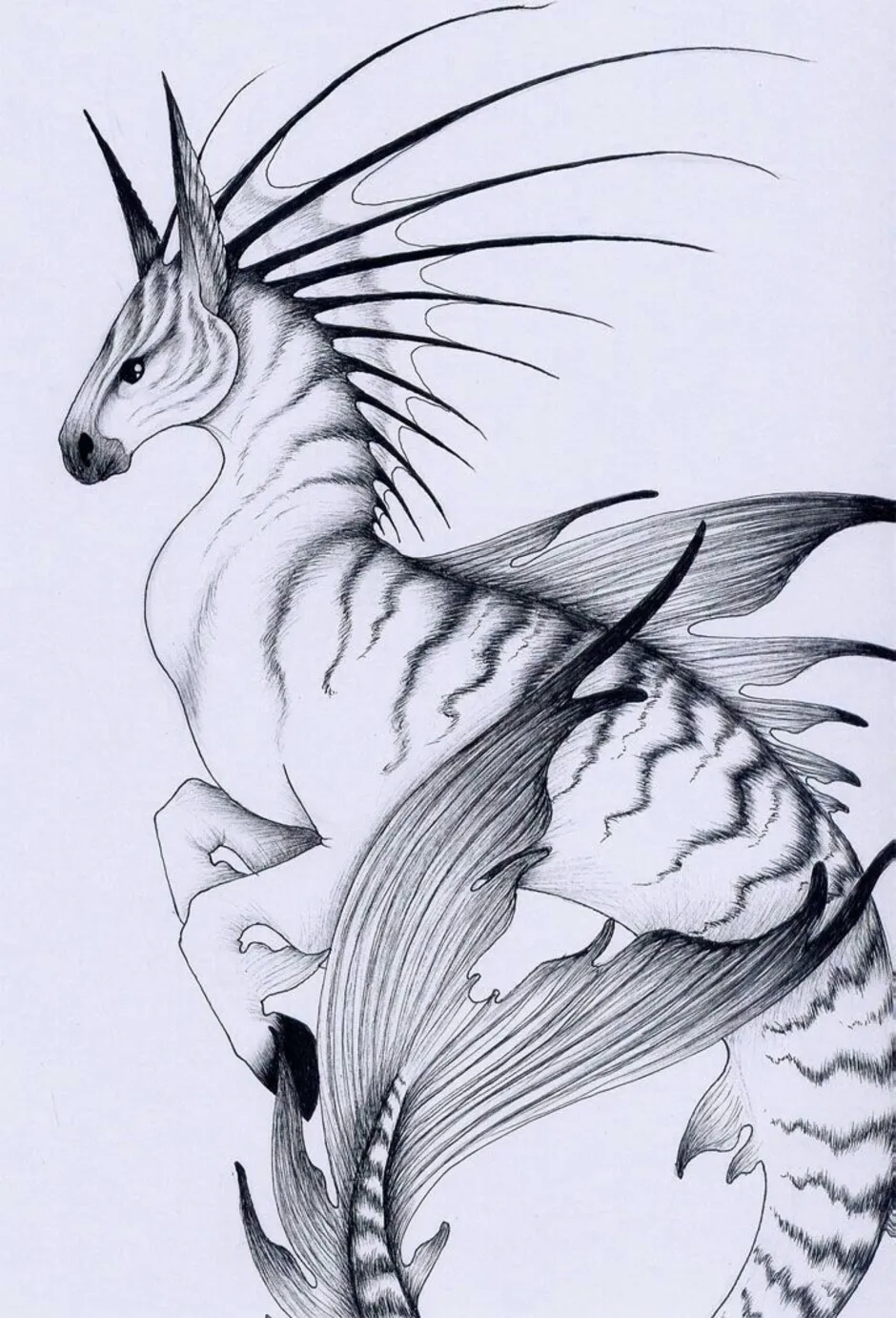 Фантастическое животное рисовать. Гиппокампус мифология. Мифические существа для рисования. Рисование фантастических животных. Мифические существа карандашом.
