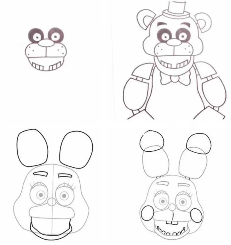 Как нарисовать фредди из fnaf