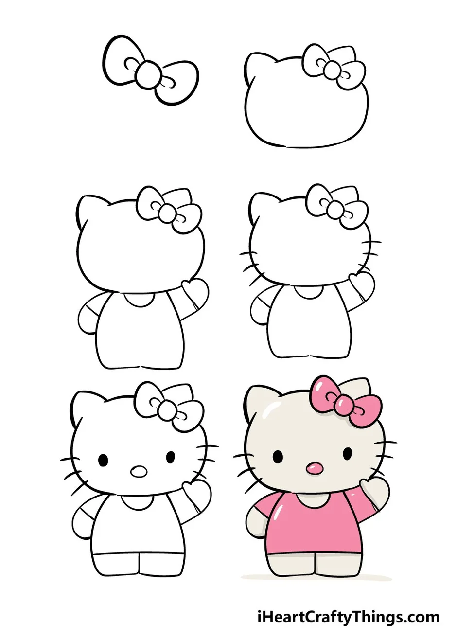 Как легко нарисовать hello kitty