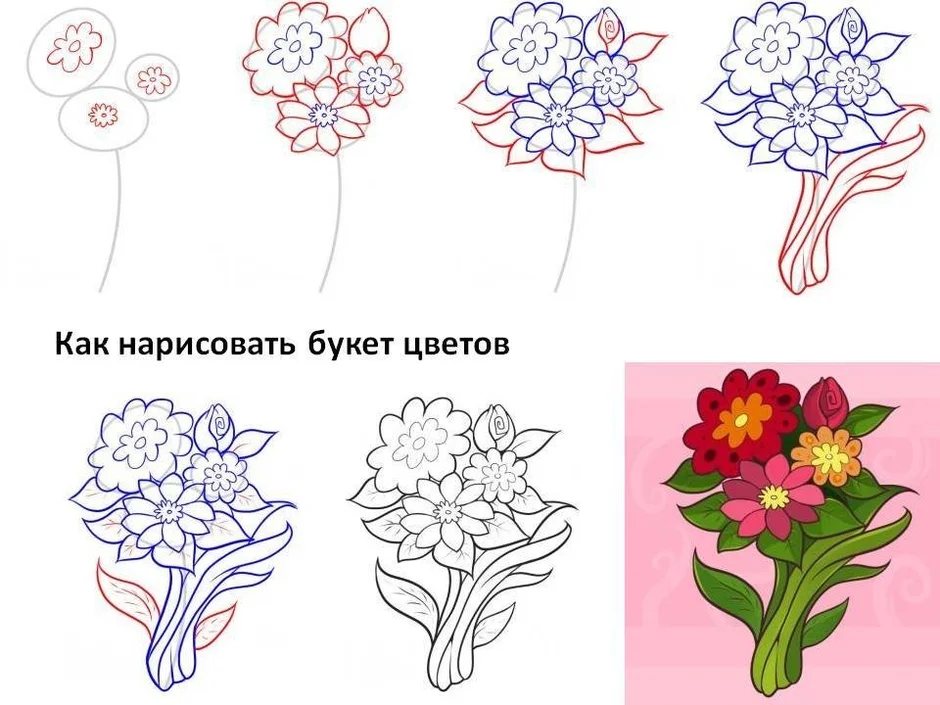 Как просто нарисовать цветок ребенку