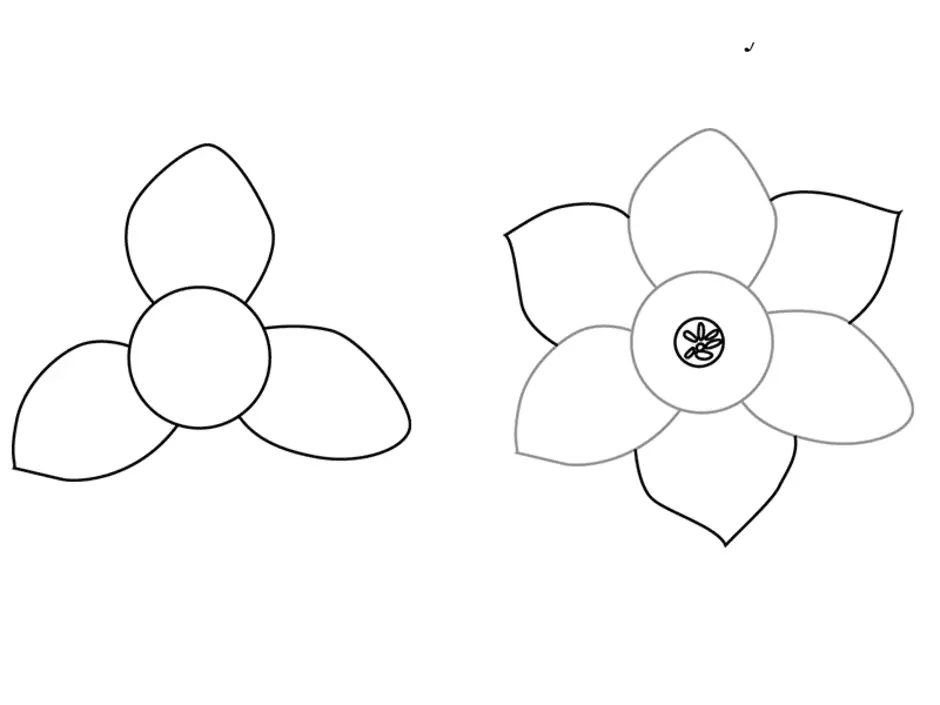 Нарисовать цветочек карандашом ребенку простой