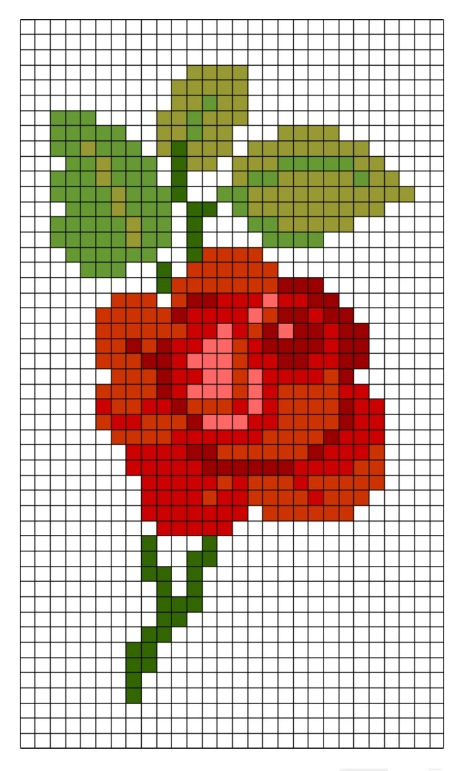 Роза рисунок по клеткам