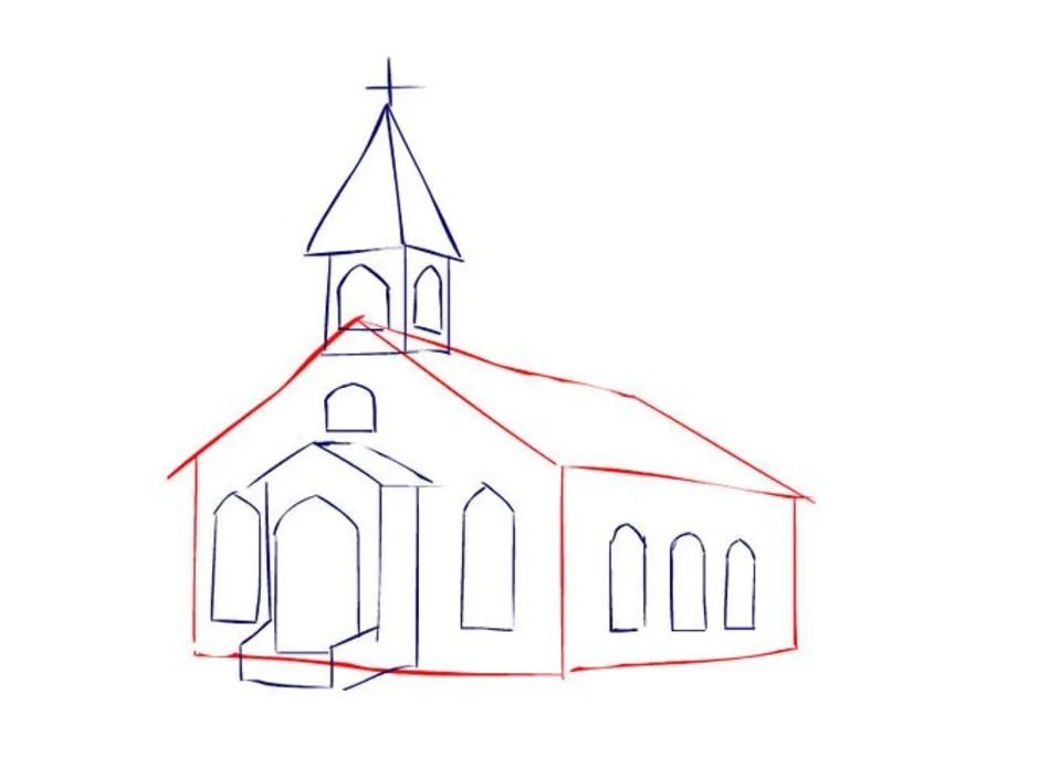 Церковь поэтапно. Церковь рисунок. Церковь карандашом. Церковь рисунок карандашом. Церковь карандашом для начинающих.